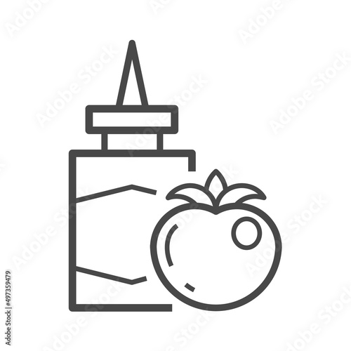 Vector linear icon with tomato paste