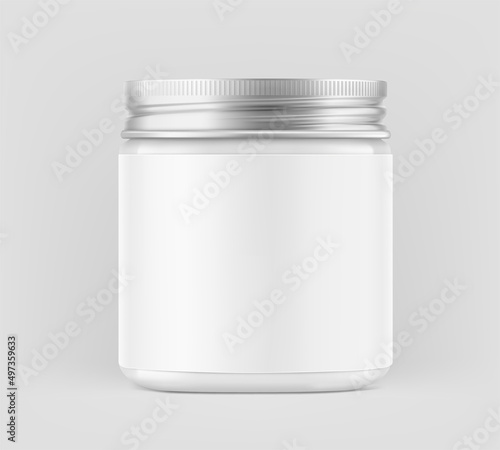 Realistic blank jar mockup. Vector illustration. Can be use for your design, advertising, promo and etc. EPS10.	