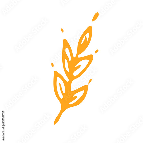 Wheat agricultural sketch vector icon. Ranch field, rural countryside. Harvest scarcity concept, industry problems symbol. Hand drawn bio illustration isolated on white.