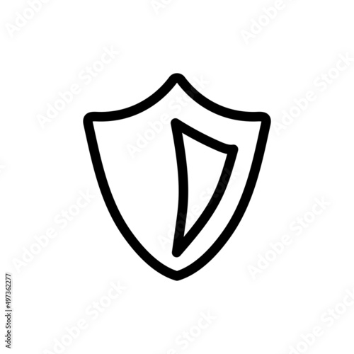 Set of black vector icons, isolated against white background. Flat illustration on a theme shield