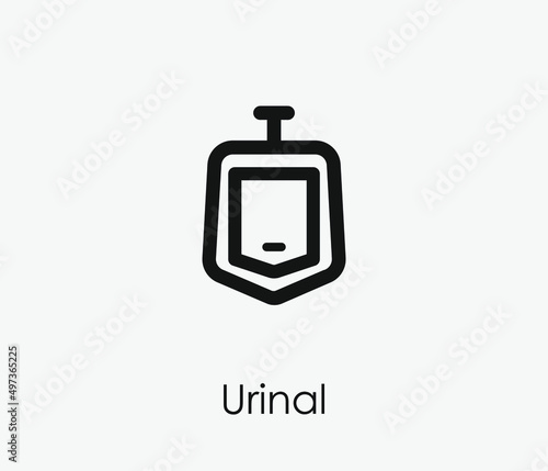 Urinal vector icon. Editable stroke. Symbol in Line Art Style for Design, Presentation, Website or Apps Elements, Logo. Pixel vector graphics - Vector