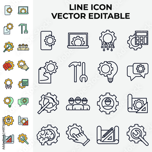 engineering set icon symbol template for graphic and web design collection logo vector illustration
