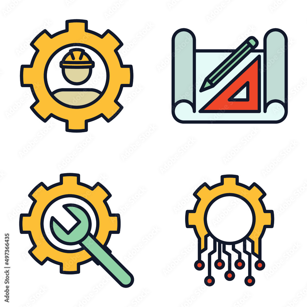 engineering set icon symbol template for graphic and web design collection logo vector illustration engineering set icon symbol template for graphic and web design collection logo vector illustration
