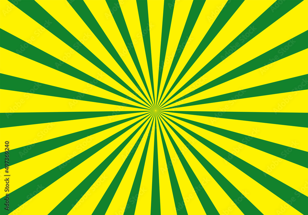 Fototapeta premium yellow with green color sunburst vector illuastration background