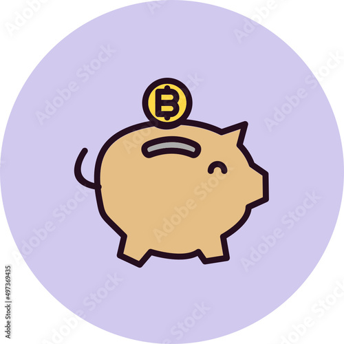 Bitcoin Piggy Bank Icon
