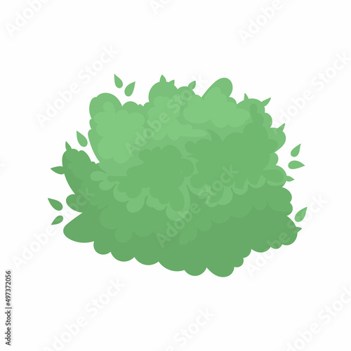Vector garden bush isolated shrub hedge. Green bush cartoon grass shrubbery plant.