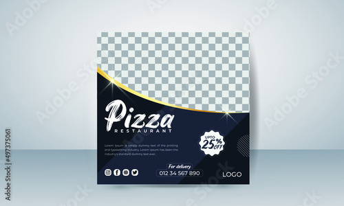 Modern Social media fast food burger promotion and Instagram post template design. suitable for online post restaurant and Culinary promotion simple banner frame