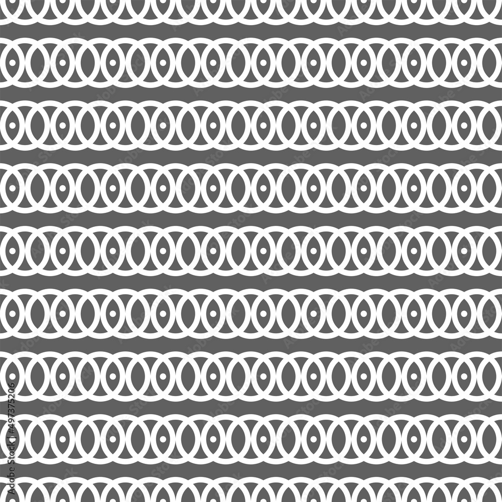 Vector illustration. Geometric seamless pattern. Solid dots and rhombus-shaped linear circles. Spotted monochrome background. Simple black ( gray ) and white abstract pattern. Vector illustration. Geometric seamless pattern. Solid dots and rhombus-shaped linear circles. Spotted monochrome background. Simple black ( gray ) and white abstract pattern.