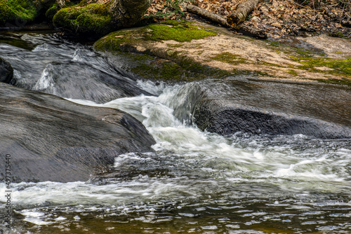 water cascadining over rocks in willard brook