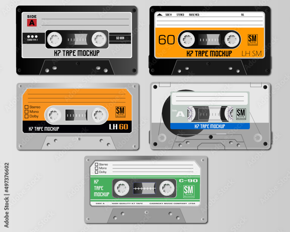 Obraz premium K7 Tape Mockup / Ai Illustrator / Editable