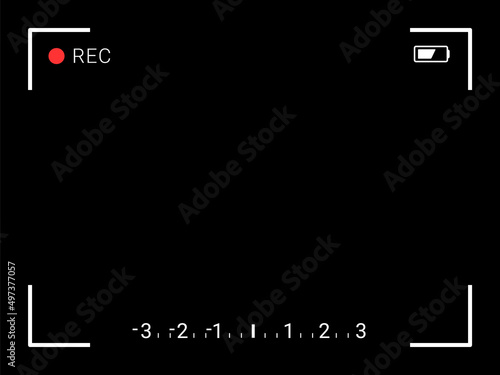 4:3 video camera frame. Camcorder ui overlay. Videocamera frame with record indicator