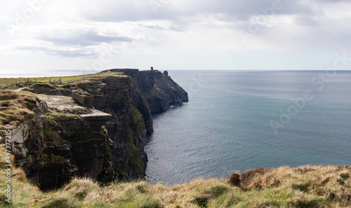Cliffs of Moher, sea cliffs. The Burren region in County Clare, Ireland