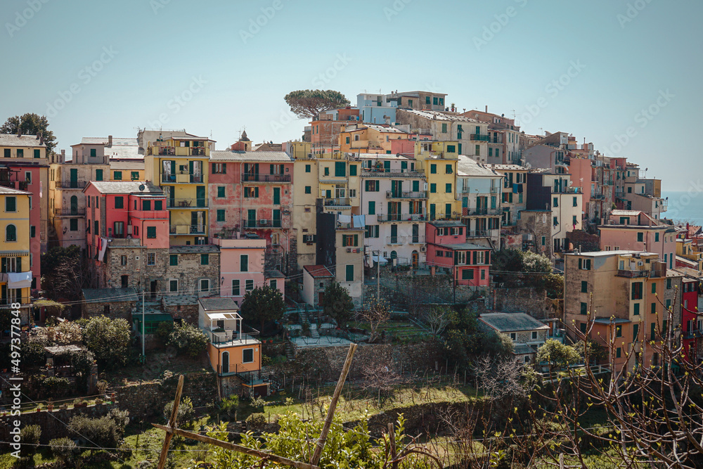 The beautiful fishing village of Corniglia in the famous Cinque Terre, Italy