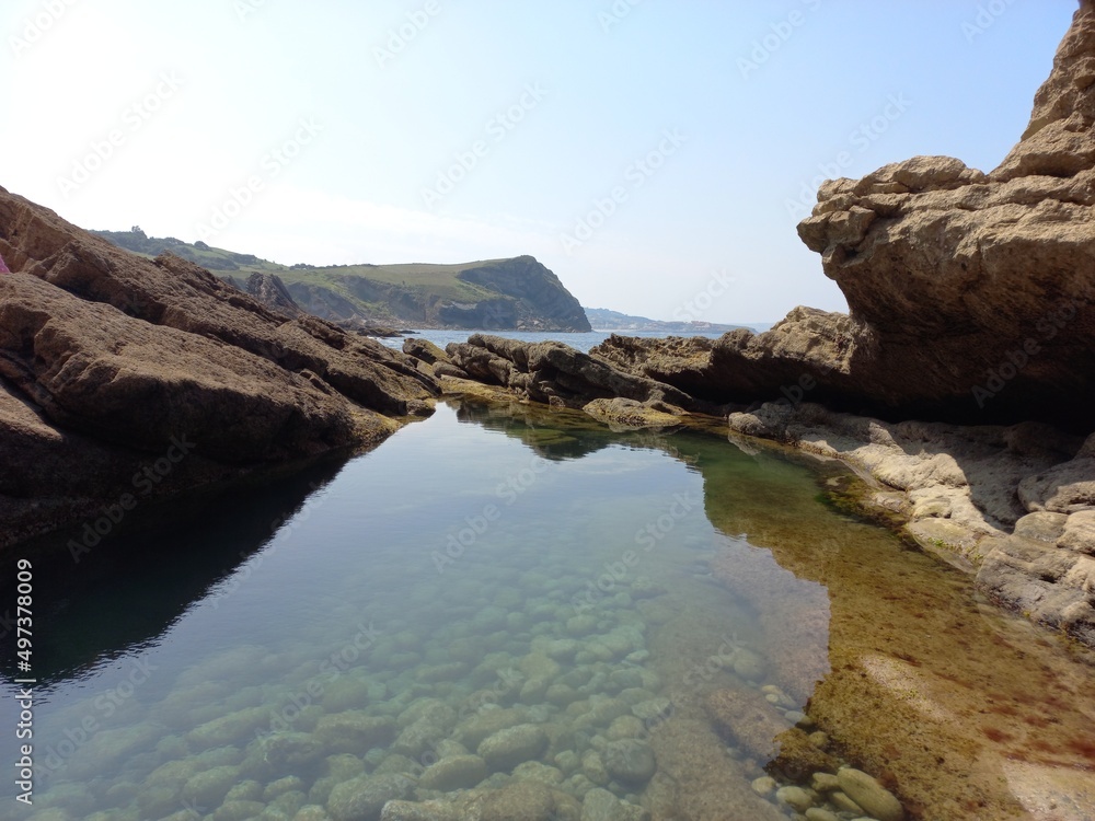 The rocky coast of Cantabria,  Spain 