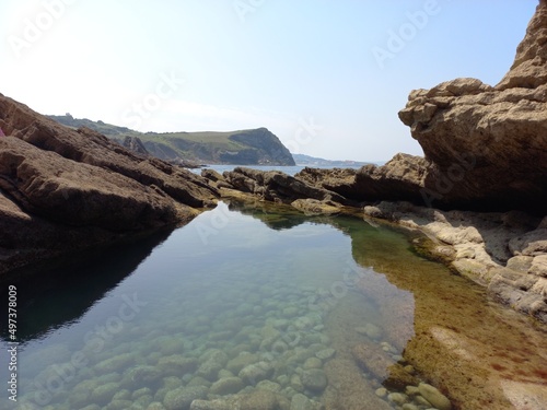 The rocky coast of Cantabria, Spain 