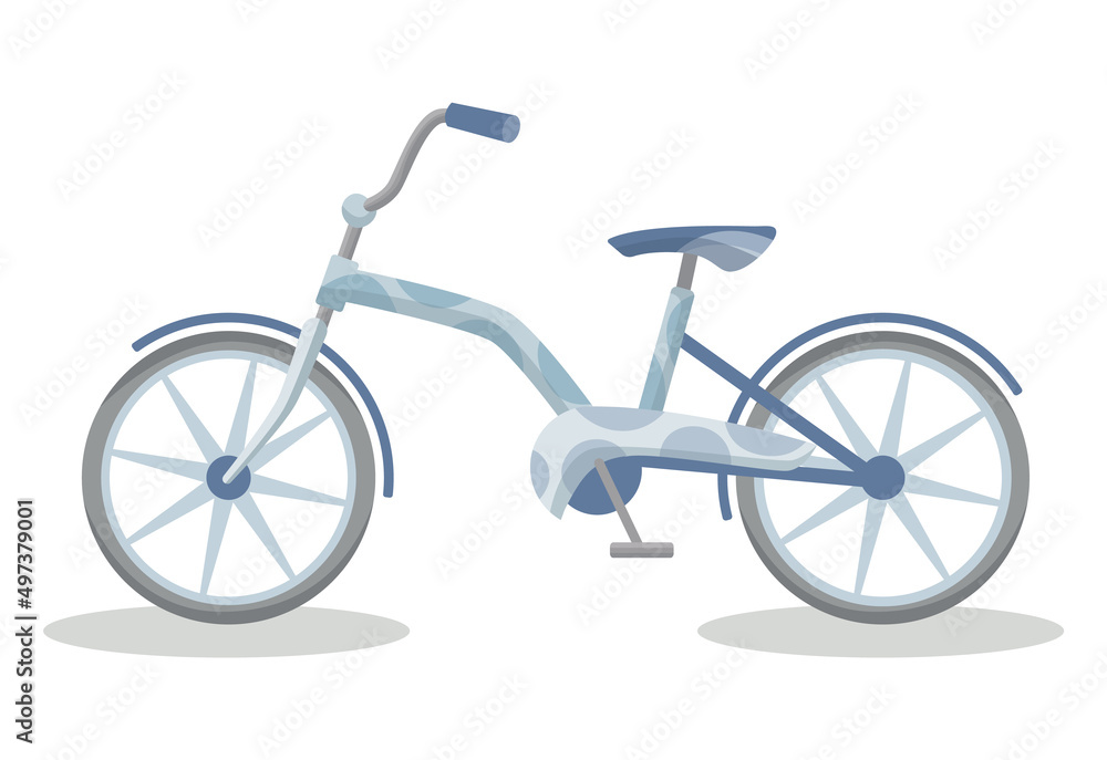 Kid bicycle retro frame type or form. Colorful children children bike, transport for sport or travel. Vector isolated cycle fun toy for child in flat cartoon style on white background