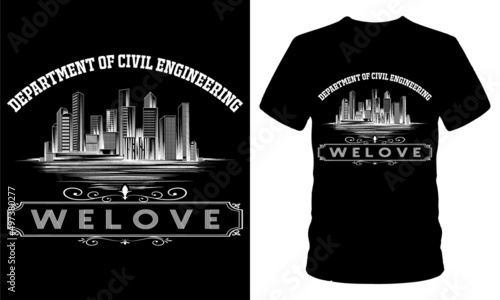 Department Of Civil Engineering Typography T shirt Design