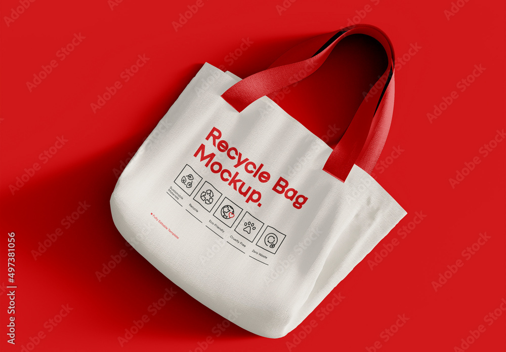 Modello Stock Top View Shopper Eco Bag Mockup | Adobe Stock