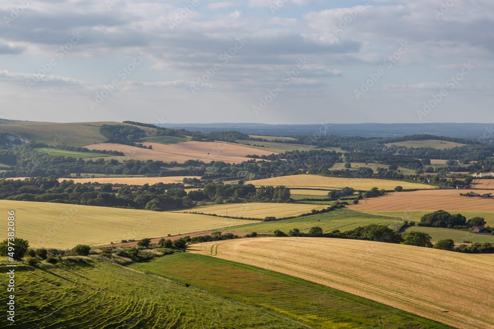 Looking out over the South Downs in Sussex, from Firle Beacon