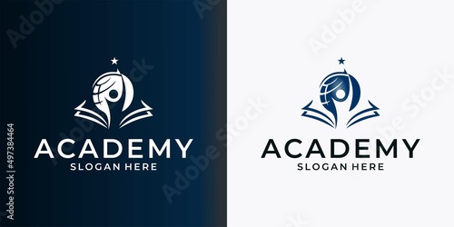 education academy logo premium vector photo