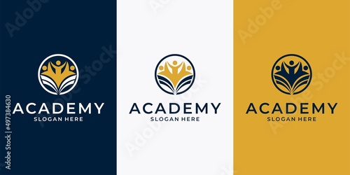 academy logo premium vector photo