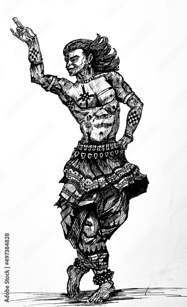 Indian Cultural Dance. (Sketch)