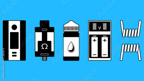 A set of basic icons for the vape shop