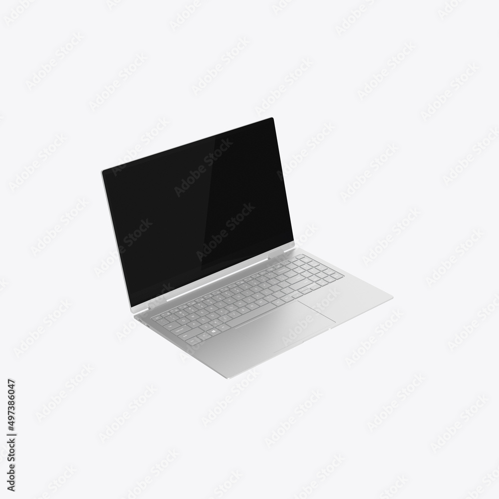 Isolated Touchscreen Notebook. 3D render Isolated Touchscreen Notebook. 3D render