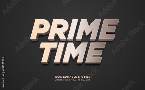 Prime Time 3D editable text style effect	
