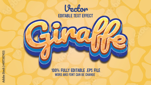 Giraffe vector editable text effect
