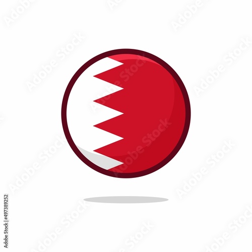 Bahrain Flag Icon. Bahrain Flag flat style isolated on a white background - stock vector.