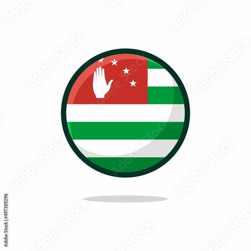 Abkhazia Flag Icon.  Abkhazia Flag flat style isolated on a white background - stock vector.