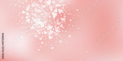 White heart love confettis. Valentine's day explos