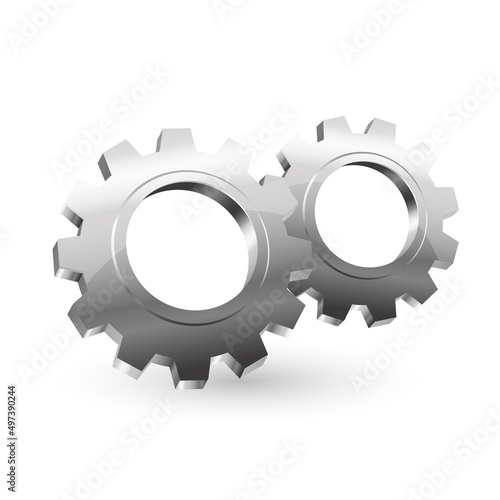Gear Settings Icon isometric 3d vector illustration