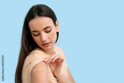 Young woman with applied me...