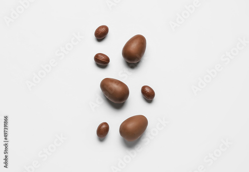 Wallpaper Mural Delicious chocolate eggs on light background Torontodigital.ca