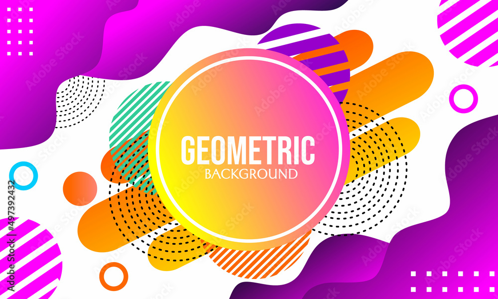 Abstract circle geometry background with purple and orange gradient colors. trendy design for poster, banner, flyer Abstract circle geometry background with purple and orange gradient colors. trendy design for poster, banner, flyer