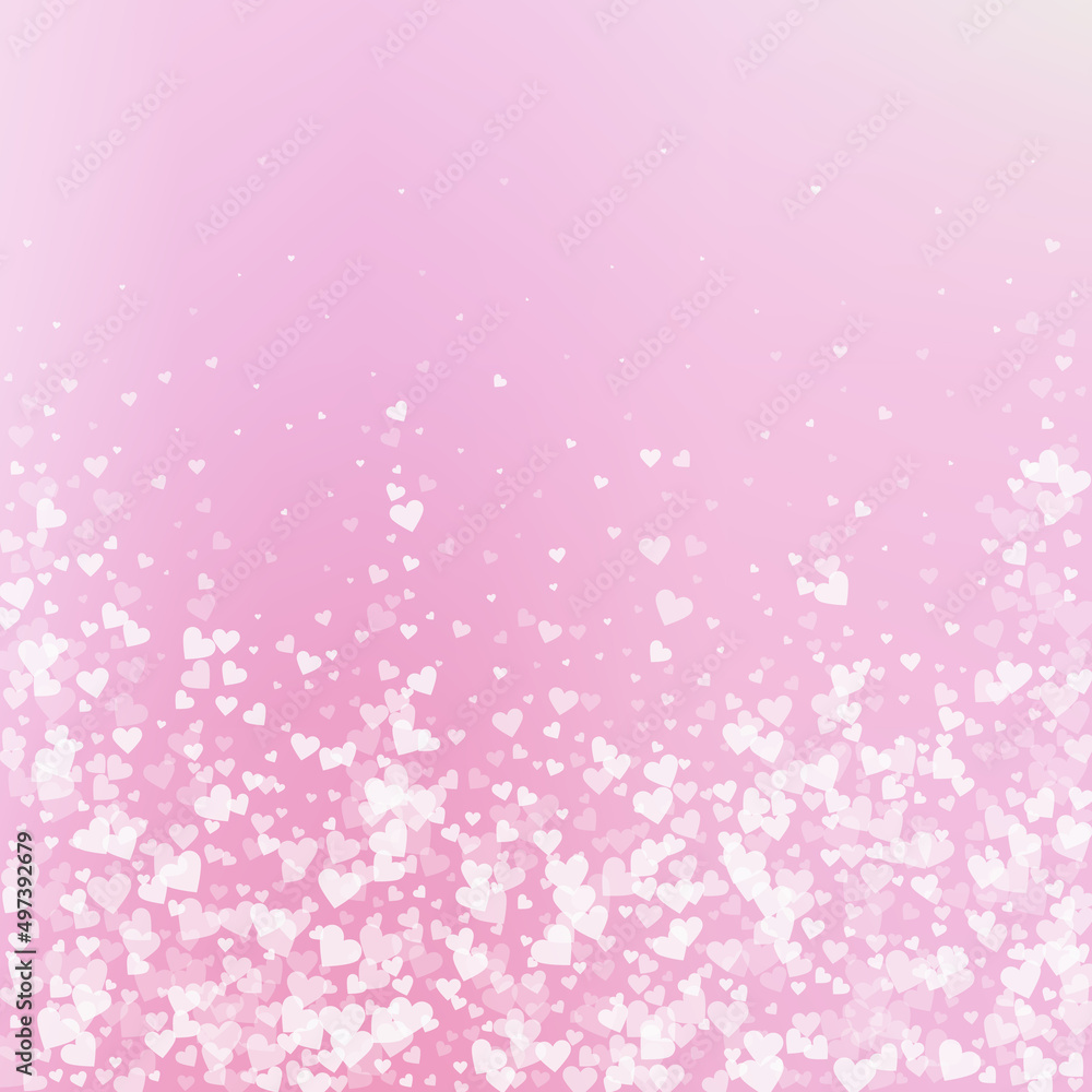 White heart love confettis. Valentine's day fallin White heart love confettis. Valentine's day fallin