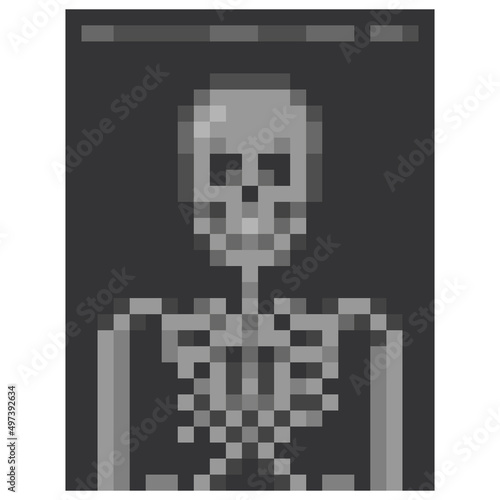 Radiography concept pixel art illustration vector template medical
