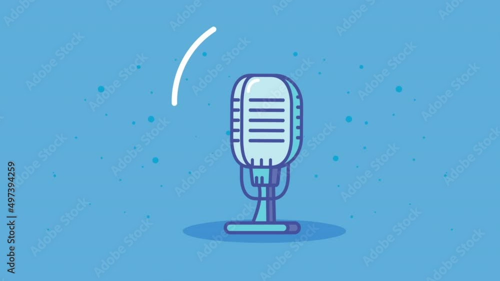 retro microphone device technology animation