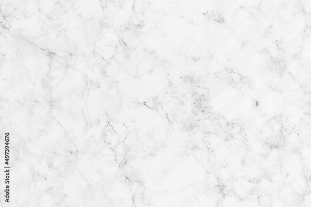 White marble texture wide background with natural gray pattern