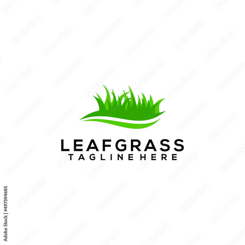 Grass Logo Design Concept Vector