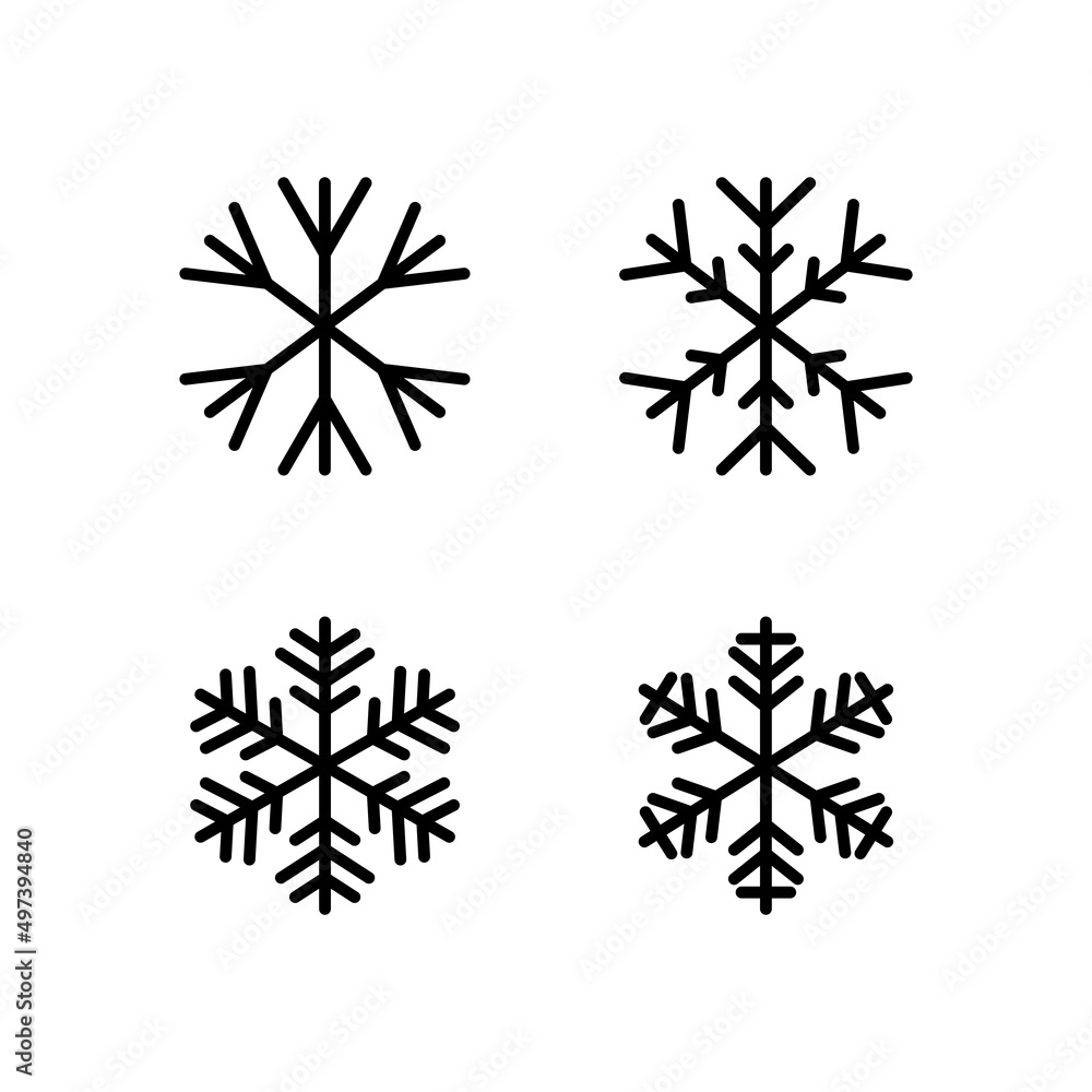 Snowflake Icon Logo Design Vector Template Illustration