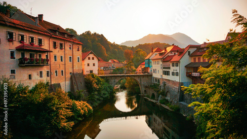 river in the center of Maribor in Slovenia photo