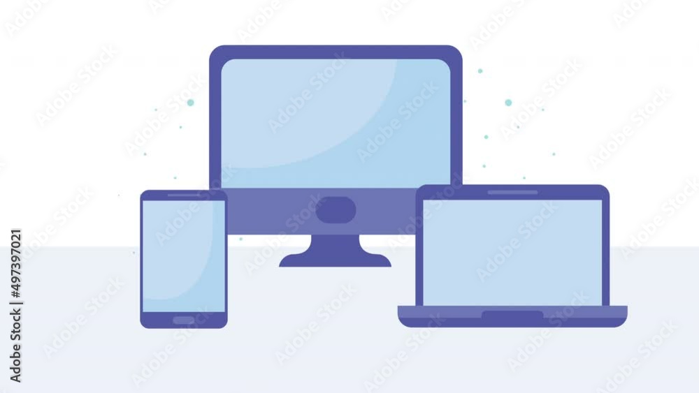 three electronic devices technology animation three electronic devices technology animation