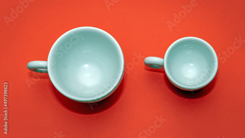 Empty ceramic espresso cups