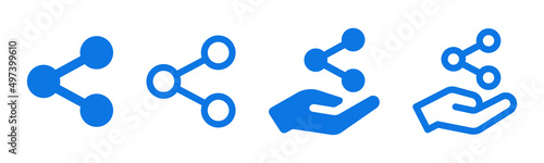 Share icon set in blue design.