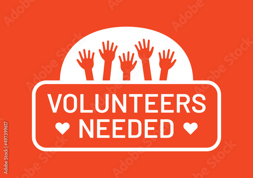 Volunteers needed banner vector illustration. Volunteering concept