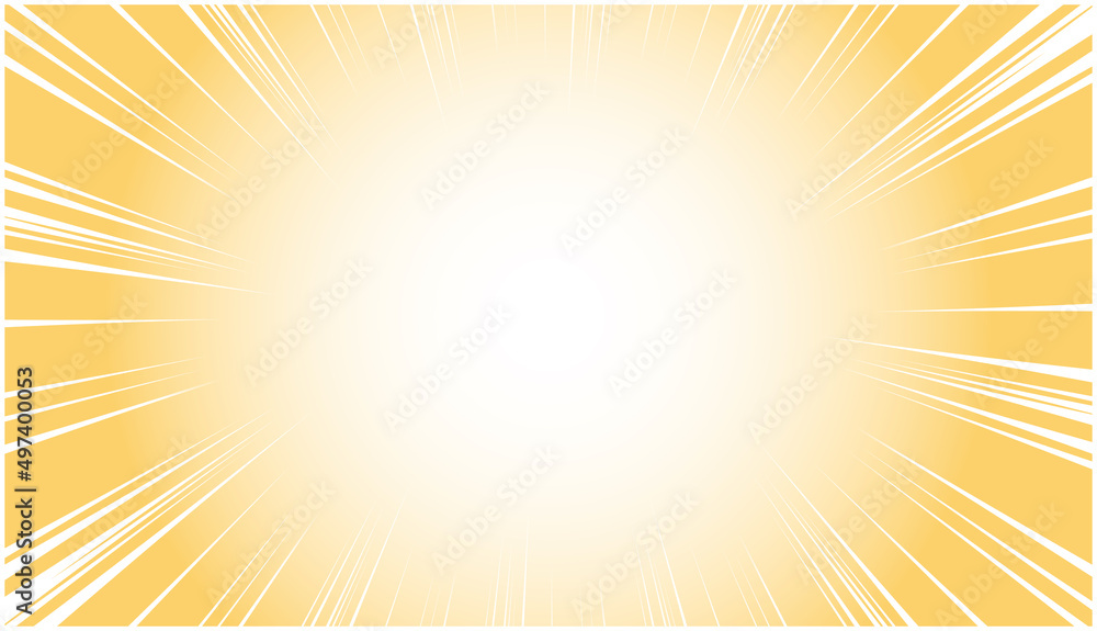 Obraz premium 金色の光の 集中線