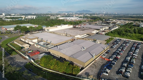 Kuching, Sarawak Malaysia - April 7th 2022: The Samajaya Light Industrial Zone where all the major electronics, solar and semiconductor plants are located